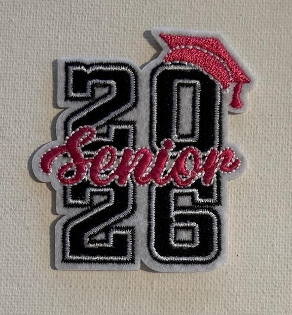 Senior 2026, pink hat, hat patch