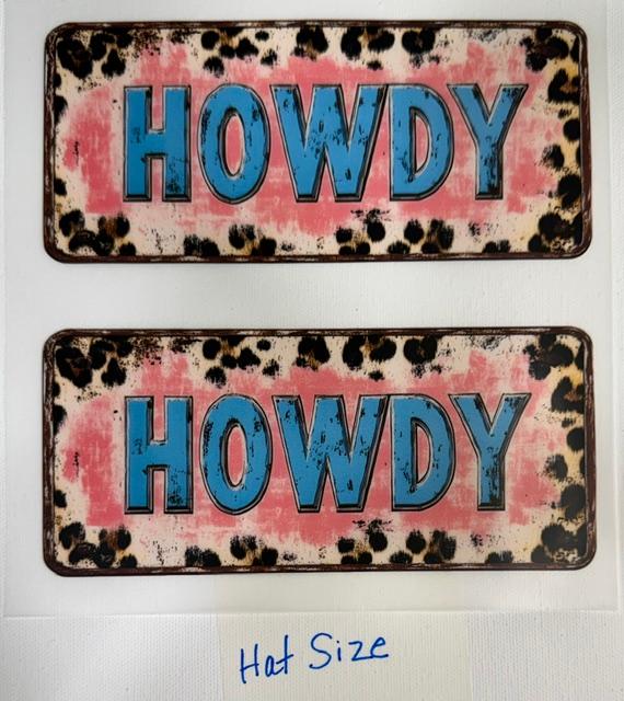 Howdy - cow print outline-hat size