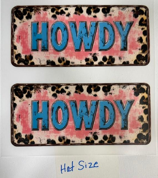 Howdy - cow print outline-hat size