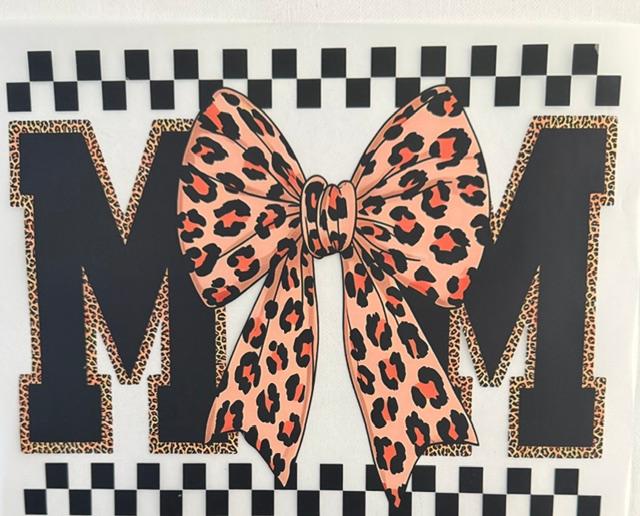 Mom - cheetah bow. checkered