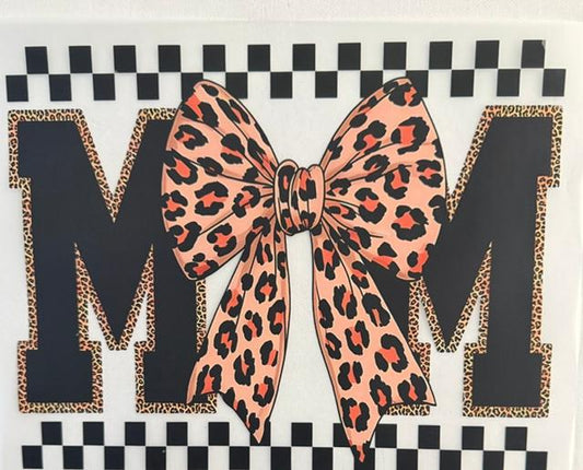 Mom - cheetah bow. checkered