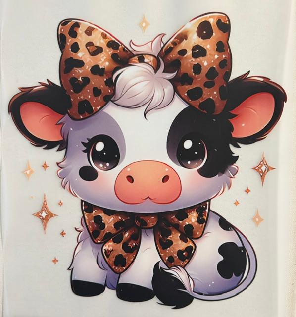 Cow - cheetah bow/tie