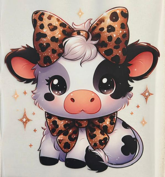 Cow - cheetah bow/tie