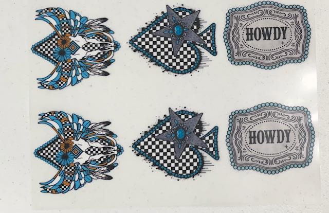Western-6pc -Howdy buckle