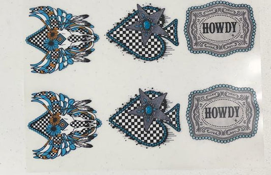 Western-6pc -Howdy buckle