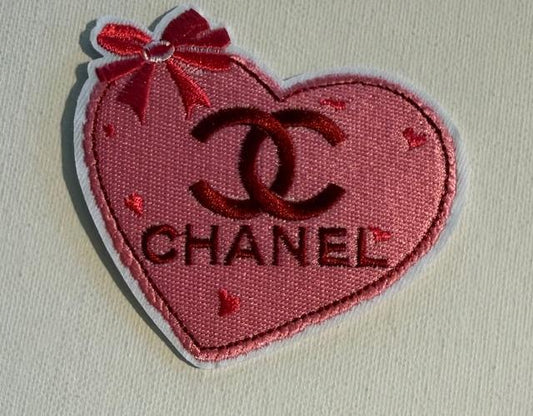 CC oink heart, pink bow hat patch