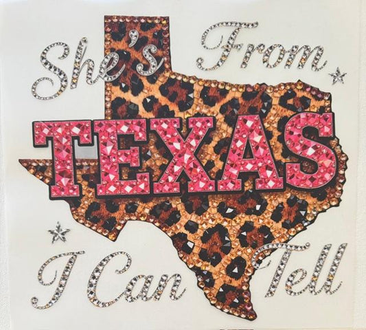 She's from Texas, I can tell-cheetah, letters diamonds