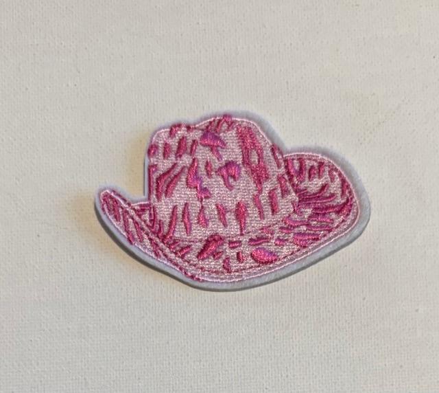 Pink cheetah print hat patch