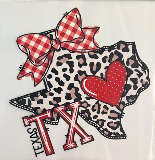 Texas, cheetah, checkered bow