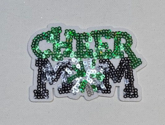 Green Cheer mom hat patch