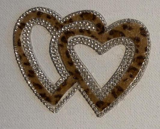 Open heart cheetah/bling hat patch