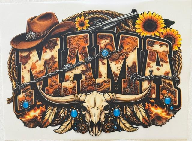 Mama - western, sunflowers, skull