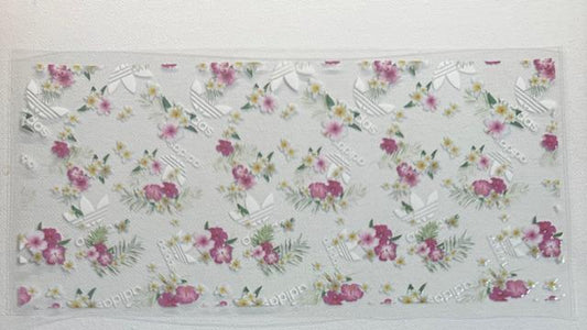 Adidas - pink & white flower collage