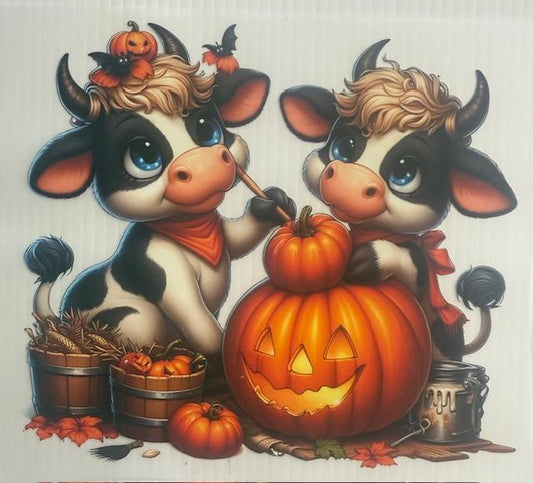 Cows - painting pumpkins
