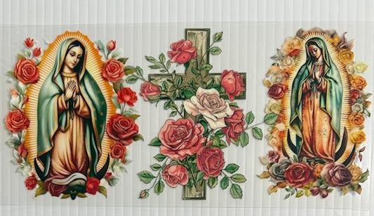 Virgencitas - cross with flowers