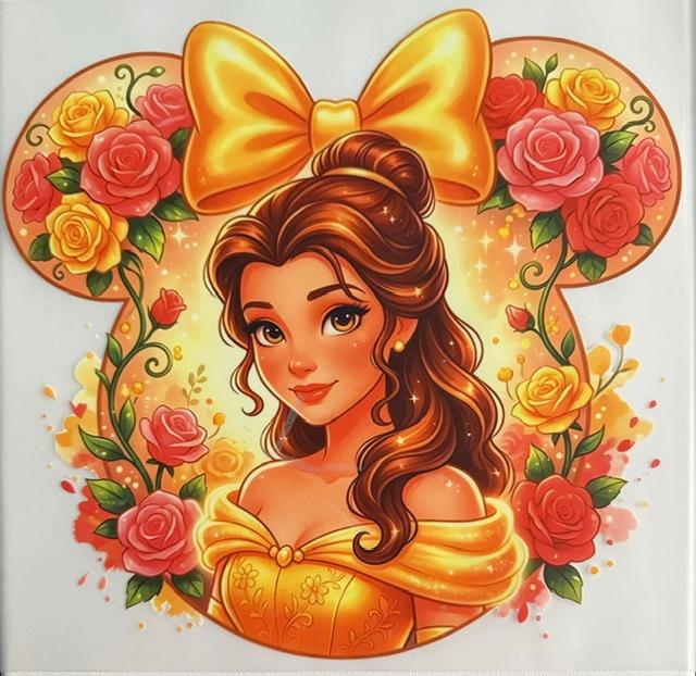 Belle - yellow bow, roses