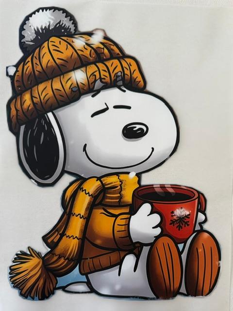 Snoopy - orange beanie/scarf