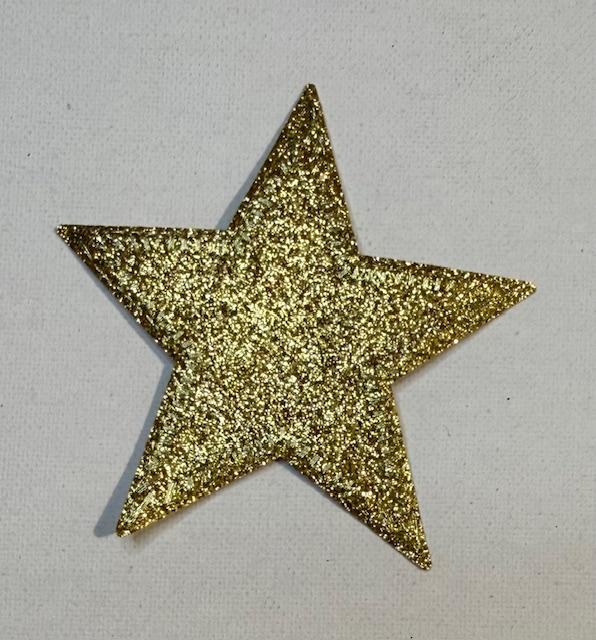 Gold glitter star hat patch