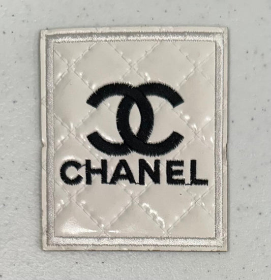 White Chanel hat patch