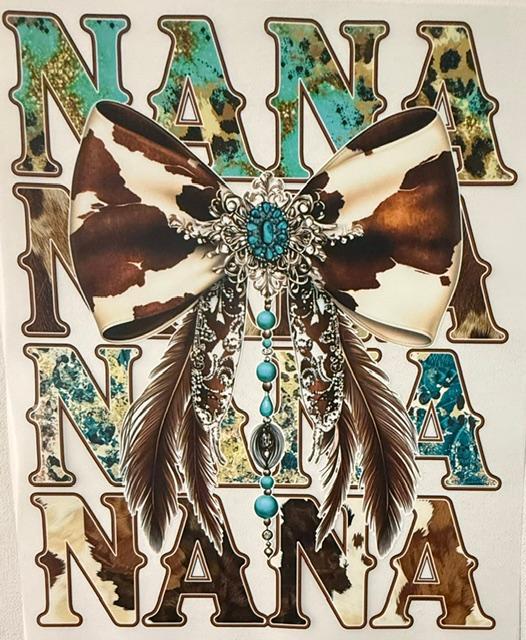 Nana Nana Nana - Western cow print bow