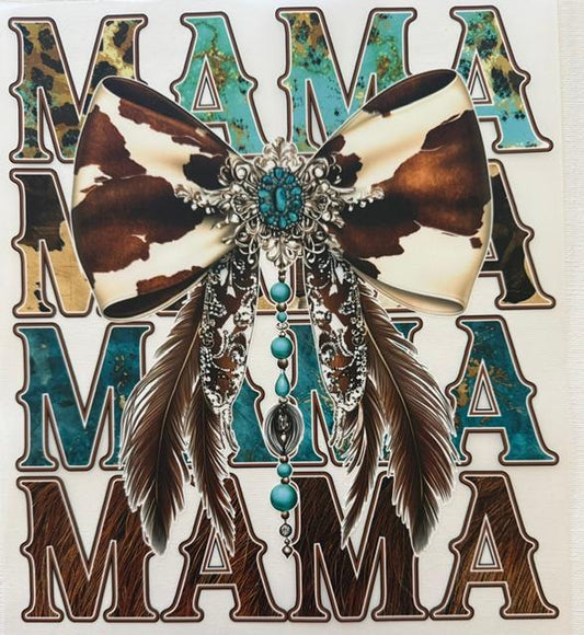 Mama - Big cow print bow