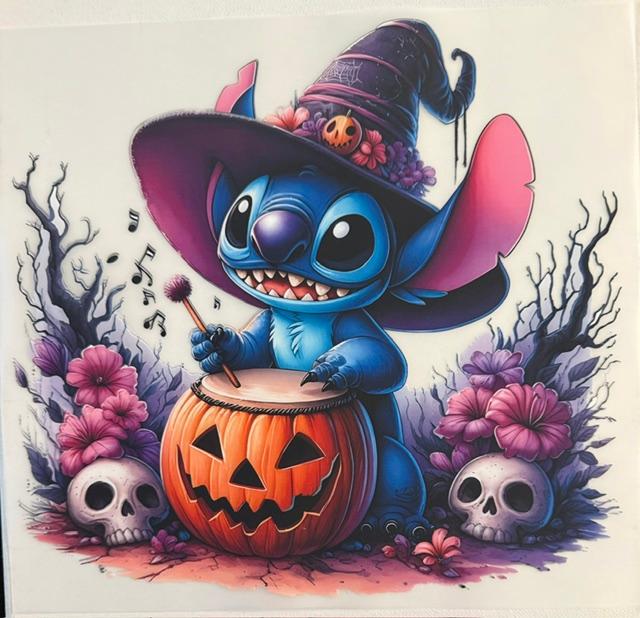 Stitch - Pumpkin drum/skulls