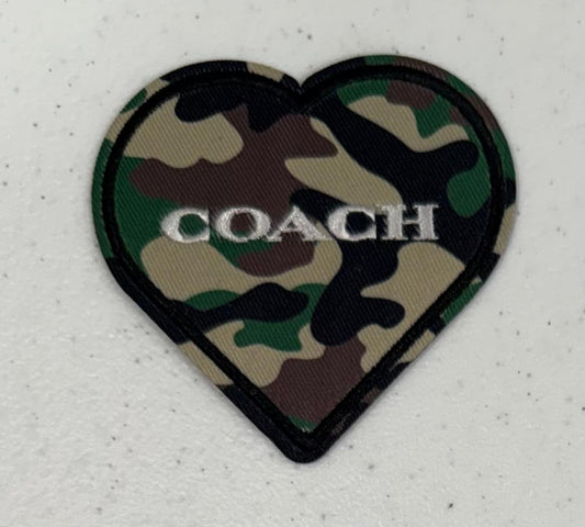 Camo Coach heart hat patch