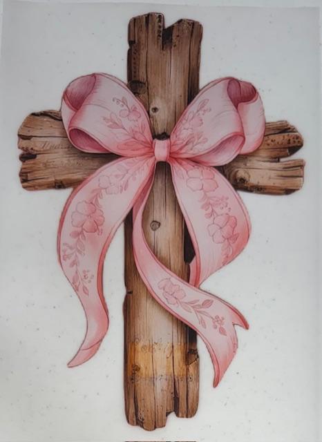 Cross with Pink bow