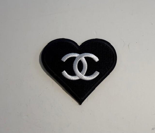 CC black heart hat patch