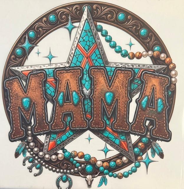 Mama - teal star/beads