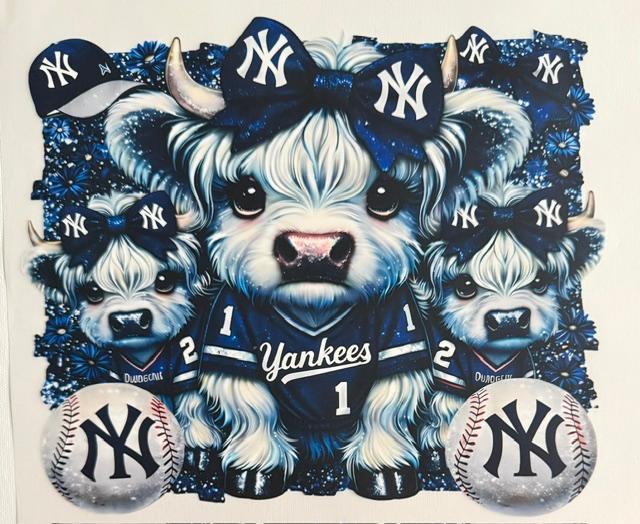 NY Yankees cow