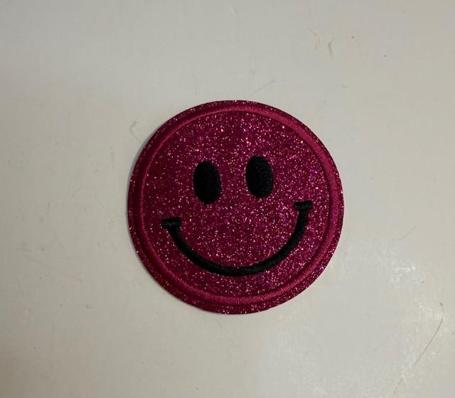 Smiley-magenta hat patch