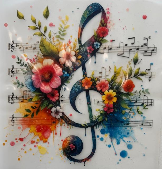 Music Note with flowers