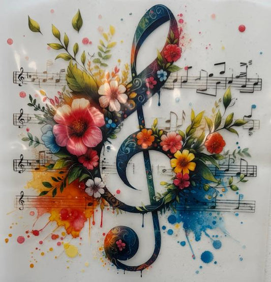 Music Note with flowers