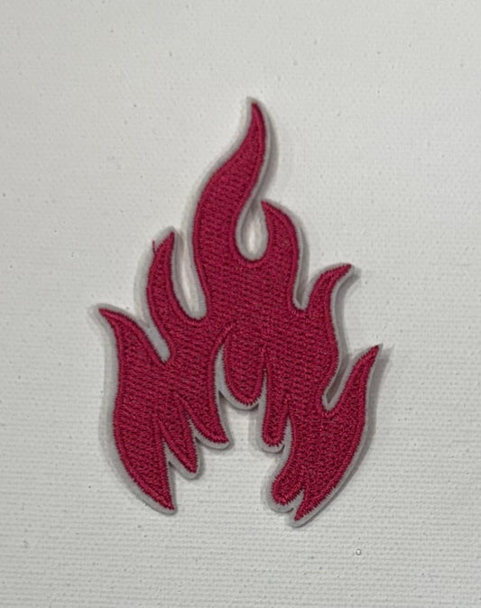 Flames - hot pink hat patch