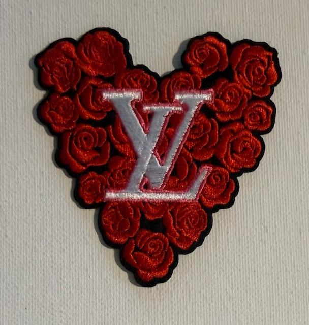 LV heart made of Red roses hat patch