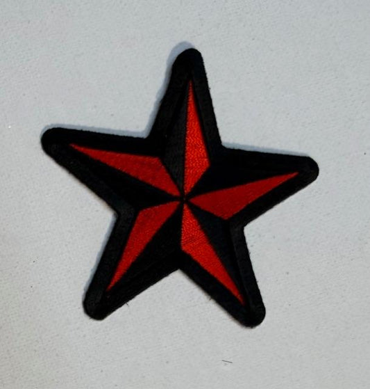 Red/black star hat patch