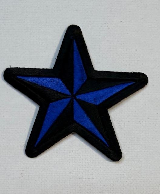 Blue/black star hat patch
