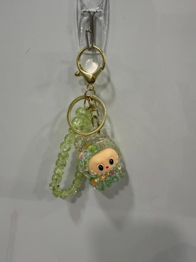Green Labubu keychain
