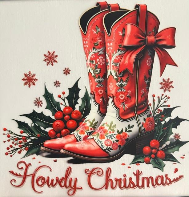 Howdy Christmas - red boots