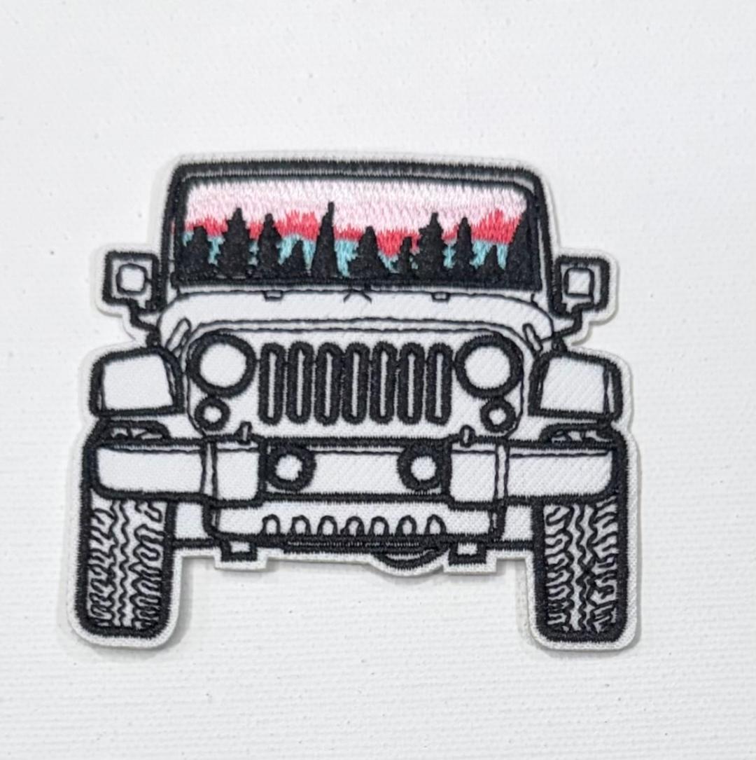 White Jeep hat patch