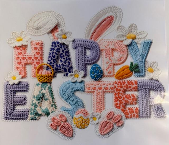 Happy Easter, bunny ears on top
