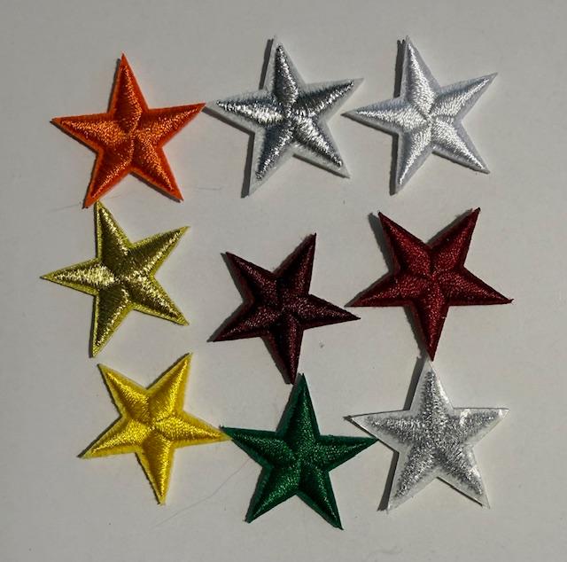 Mini stars hat patches set of 9