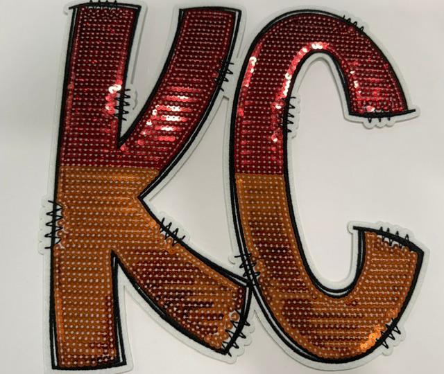 KC bling letters patch