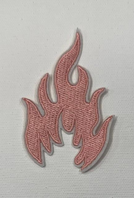 Flames - lt pink hat patch