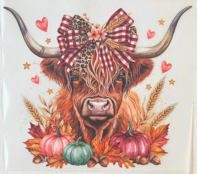 Cow - Fall, checkered/leopard bow