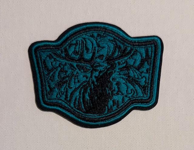 Deer teal hat patch
