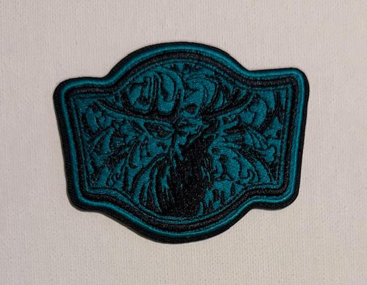 Deer teal hat patch