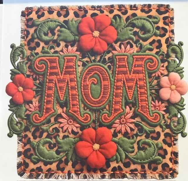 Mom - red flowers, cheetah background