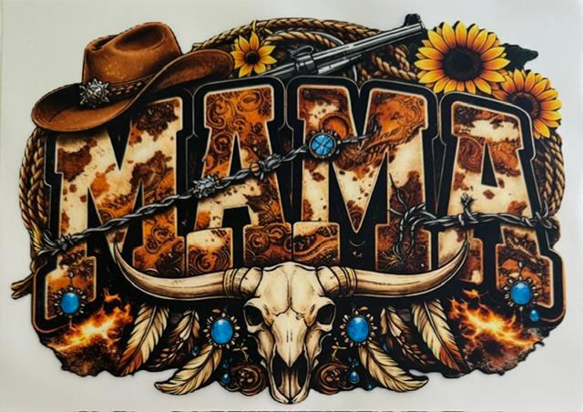 MAMA - Western, hat on M,sunflowers